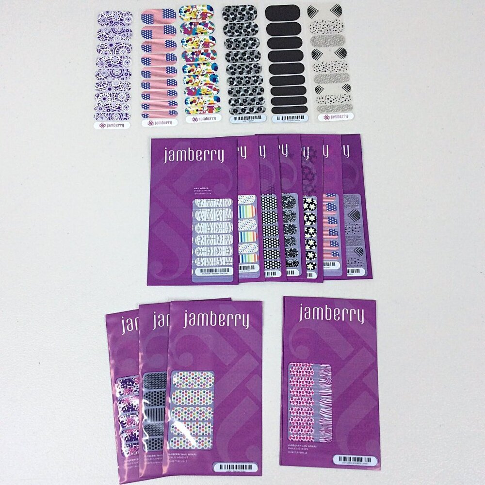 Jamberry Nail Wraps Lot 11‎ Full / 6 Half Sheets Manicure Art Collection